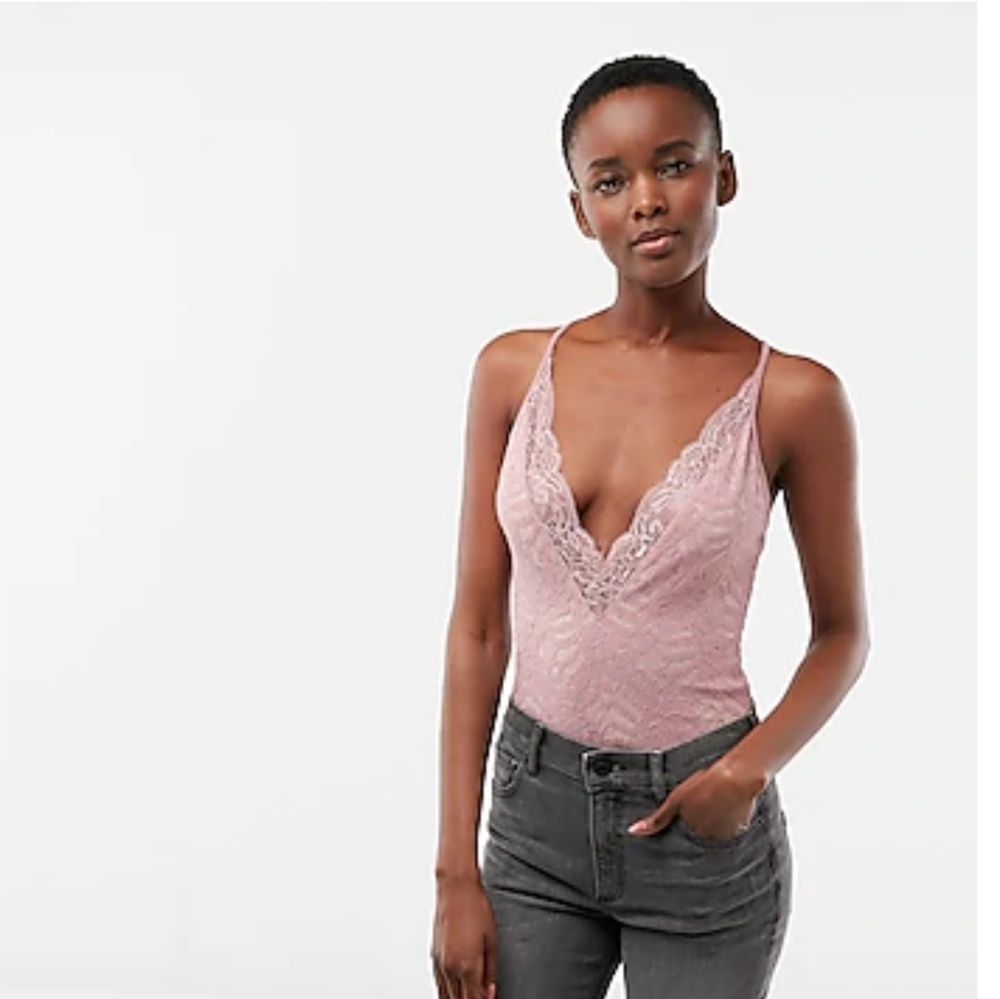 Lace Cross Back Thong Bodysuit